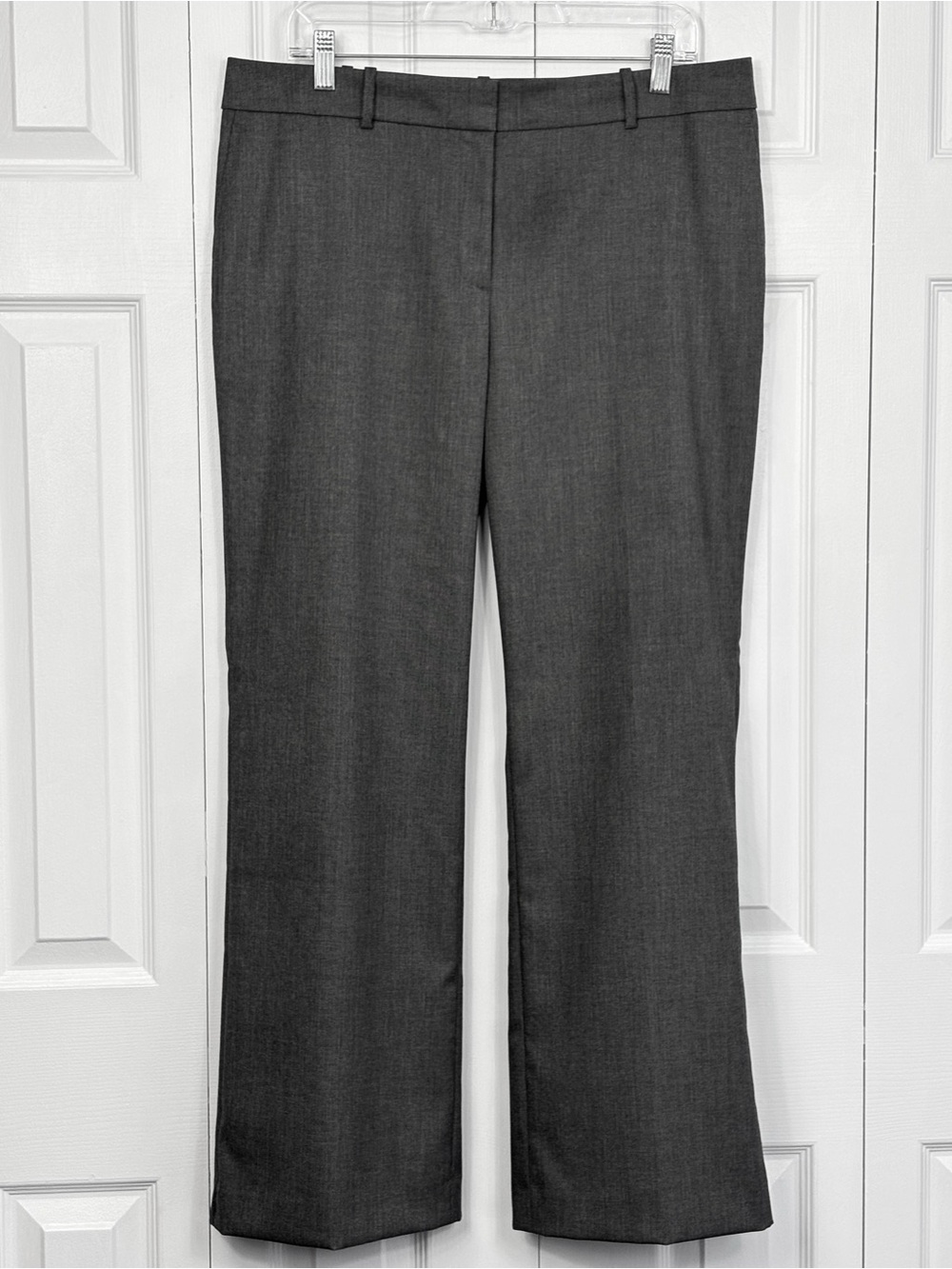 NWT Ann Taylor Gray Kate Fit Mid-Rise Bootcut Trouser Dress Pants 12P